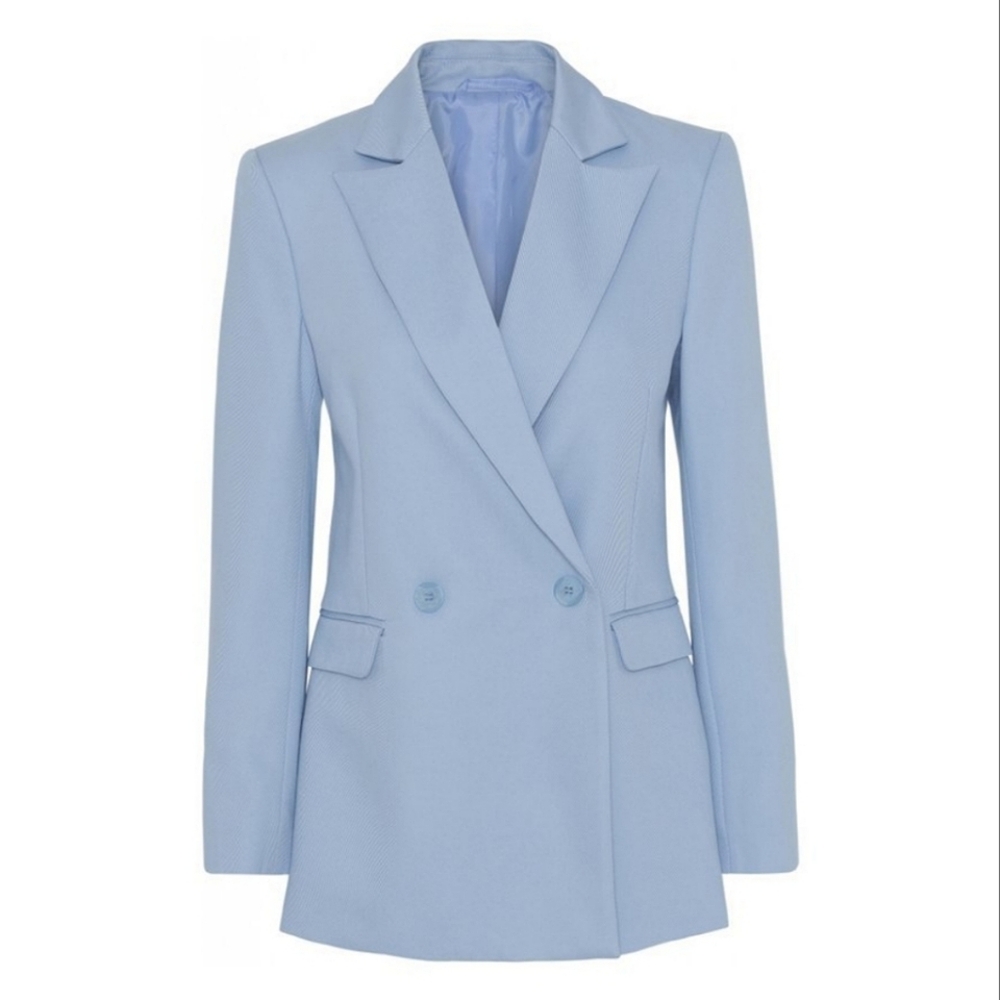 Light Blue Double-Breasted Blazer
